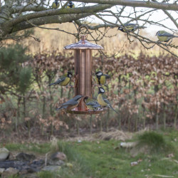 Esschert Design Copper plated seed feeder. Height 30.5 cm. for birds. Seed feeder