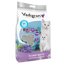 Vadigran Litière pour chat CLUMP WHITE. 10 kg - 12 litres. senteur lavande Litiere