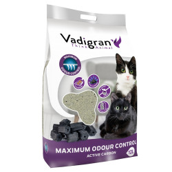 Vadigran Bentonite cat litter with maximum odour control. 12 litres or 12 kg. cat litter. Litter