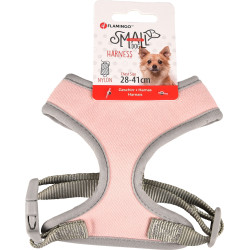 Flamingo Pet Products Harnais Small dog rose XS cou 20 cm corps réglable de 28 à 41 cm pour chiens harnais chien