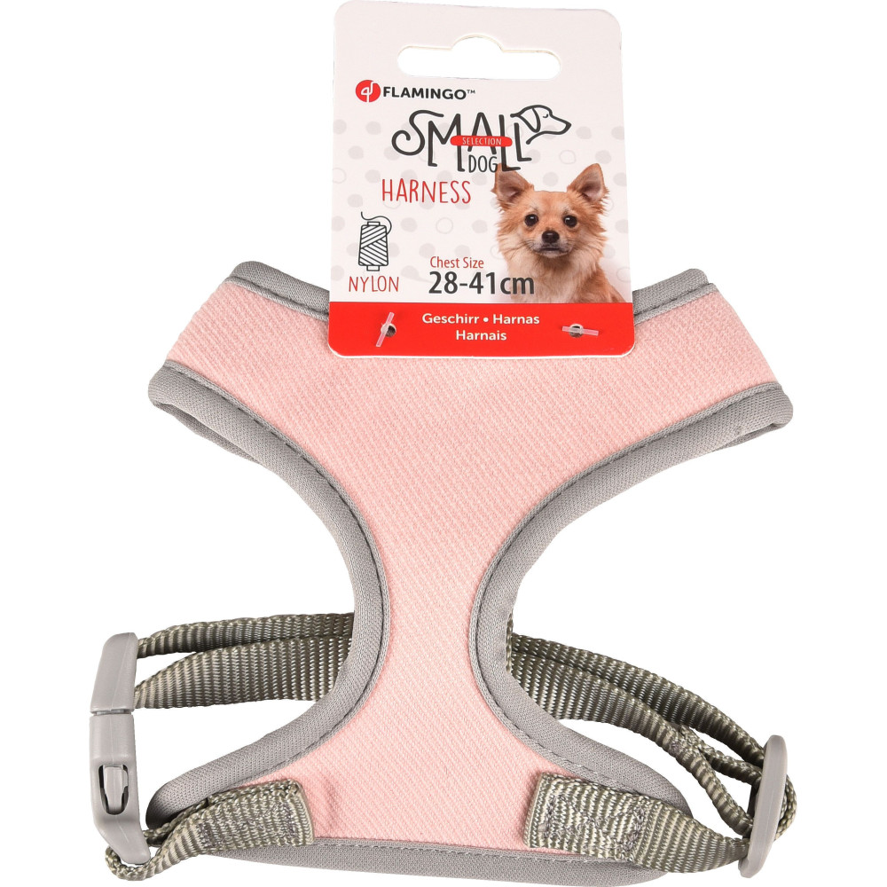 Arnés para perros pequeños rosa XS cuello 20 cm cuerpo ajustable de