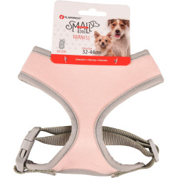 Pequeno arnês de cão pescoço S rosa 24 cm de corpo ajustável de 32 a 44 cm para cães FL-520003 arreios para cães