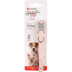 Kleine roze hondenhalsband. verstelbaar van 19 tot 33 cm x 10 mm. voor honden. Flamingo FL-519997 Puppy halsband