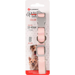 Kleine roze hondenhalsband. verstelbaar van 25 tot 43 cm x 15 mm. voor honden. Flamingo FL-519999 Puppy halsband