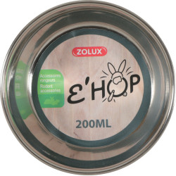Roestvrij stalen kom EHOP . 200 ml . groen . voor knaagdieren. zolux ZO-205145 Kommen, dispensers