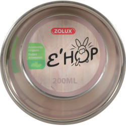 Roestvrij stalen kom EHOP . 200 ml . roze . voor knaagdieren. zolux ZO-205146 Kommen, dispensers