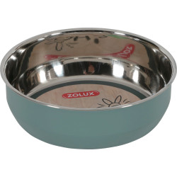 Zolux Stainless steel bowl EHOP . 400 ml . green . for rodents. Bowls, dispensers