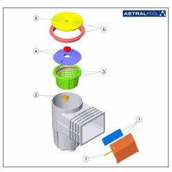 astralpool Astralpool Skimmer Korbabdeckung mit Kappe Ref: 4402010104 SC-PWB-251-0023 Saugplatte Skimmer