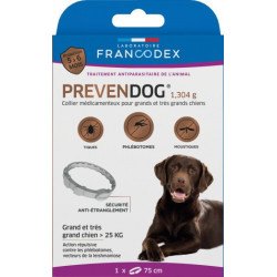 Coleira anti-parasita Prevendog para cães grandes até 25 KG. FR-170132 colar de controlo de pragas