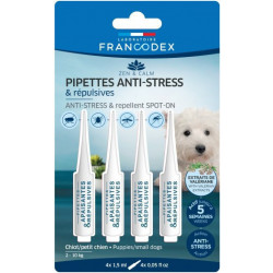 Francodex Pipettes Anti-Stress et Répulsives pour chiots et chiens de 2 kg à 10 kg. Pipettes antiparasitaire