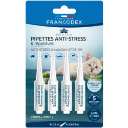 Francodex 4 Pipettes Anti-Stress et Répulsives pour chatons . Antiparasitaire chat