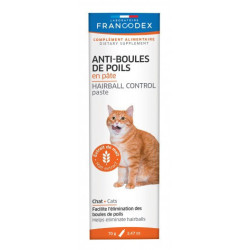 Francodex Anti-Boules de Poils en Pâte pour chats, tube de 70 g Complément alimentaire