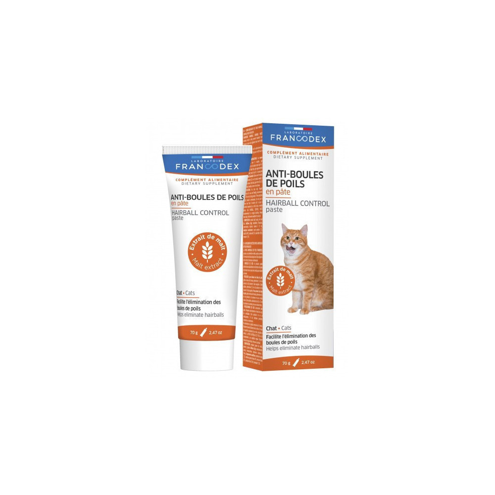 Francodex Anti-Haarballen-Paste für Katzen, 70 g Tube. FR-170390 Nahrungsergänzungsmittel