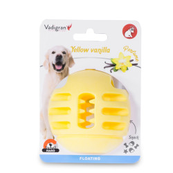 VA-13454 Vadigran Pelota de TPR amarillo vainilla ø 8 cm. para perros. Juegos de recompensa caramelos