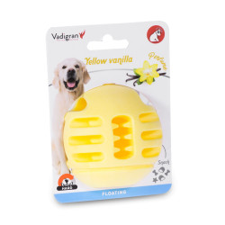 Vadigran Vanilla yellow TPR ball ø 8 cm. for dogs. Games has reward candy