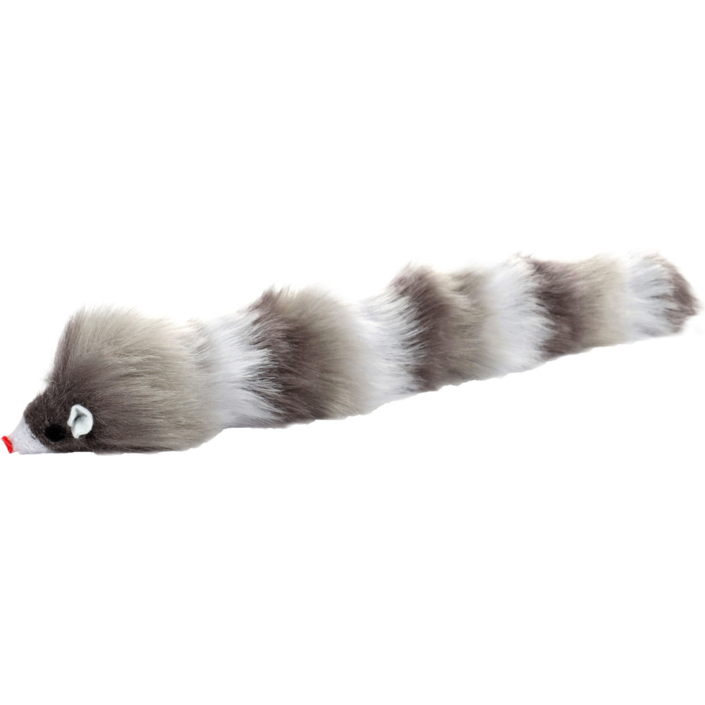 Szara długa zabawka w kształcie myszy. 28 cm. dla kotów. FL-561021 Flamingo