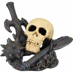 miecz z czaszką i kośćmi krzyżowymi, 19 x 15 x 11 cm. Dekoracja akwarium. FL-410208 Flamingo