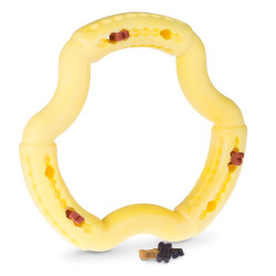 Vadigran Vanilla yellow TPR ring 21 cm. for dogs. Games has reward candy
