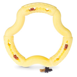 VA-13453 Vadigran Anillo de TPR amarillo vainilla de 21 cm. para perros. Juegos de recompensa caramelos