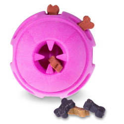 Aardbei roze TPR bal ø 8 cm. voor honden. Vadigran VA-13460 Beloningsspelletjes snoep