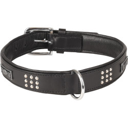 Flamingo Pet Products Leather collar SEDONA black. size XXL 51-60 cm. for dog. Collier