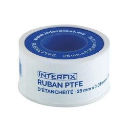 Interplast Ruban PTFE d'étanchéité Interfix 25mm raccord laiton