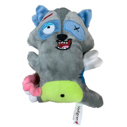 Vadigran Scary raccoon plush with bone 17.5 cm. Dog toy. Plush for dog