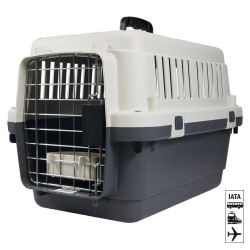 Flamingo Pet Products Dog carrier, Nomad, grey and black, size S. 40 x 61 x 41 cm. Transport cage