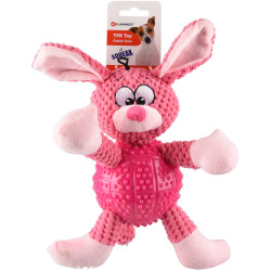 Flamingo Pet Products Dog toy. Pink BESS rabbit. length 28 cm approx. Chew toys for dogs