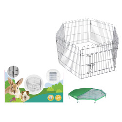 Vadigran Box esagonale con rete 60 x 60 cm per cucciolo e coniglio VA-18019 Recinto per cani