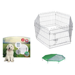 Cão de brincar hexagonal com rede 60 x 60 cm para cachorro e coelho VA-18019 Recinto para cães