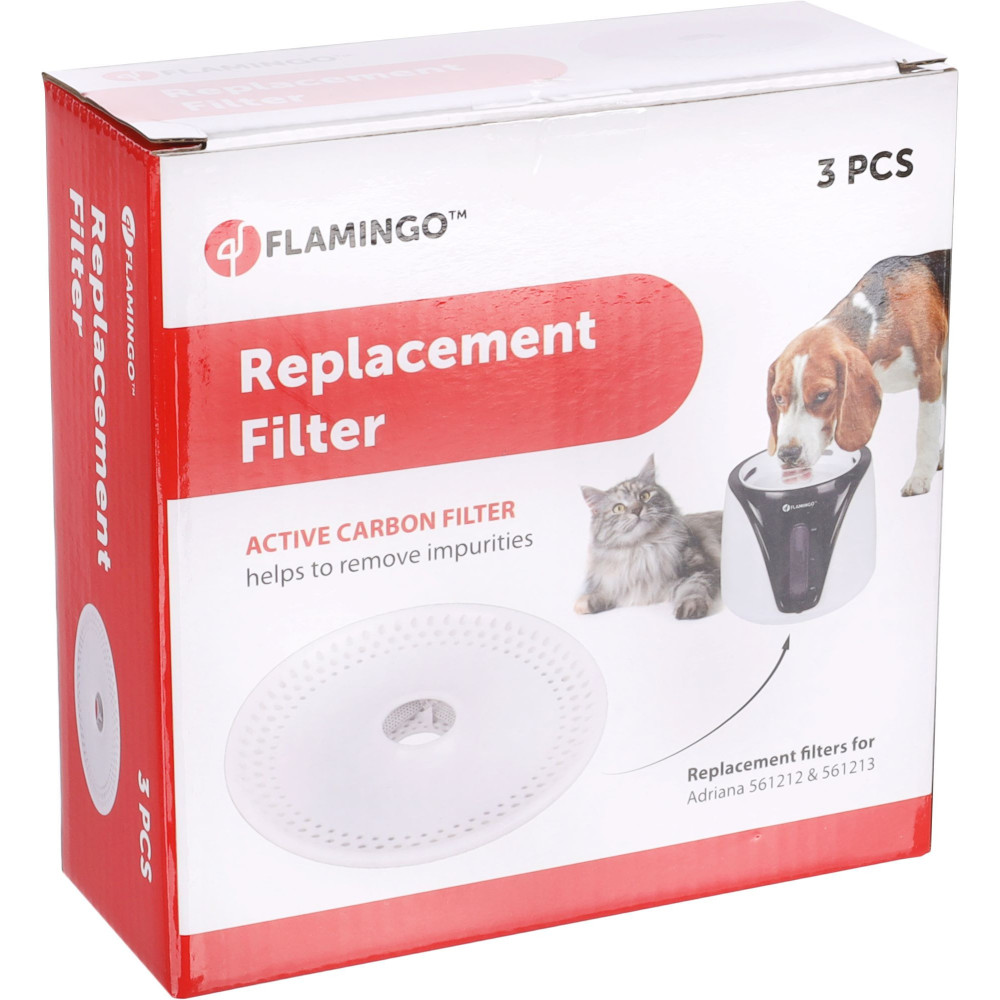 Flamingo Pet Products 3 Filtres rechange pour Fontaine sensor Adriana noir pour chat et chien Fontaine