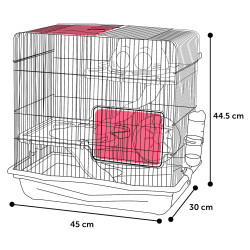 Flamingo Cage pour Hamster Binky grise 45 x 30 x 44.5 cm Cage