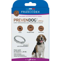 Francodex Collier antiparasitaire Prevendog de 0 à 25 KG, pour petits et moyen chiens collier antiparasitaire