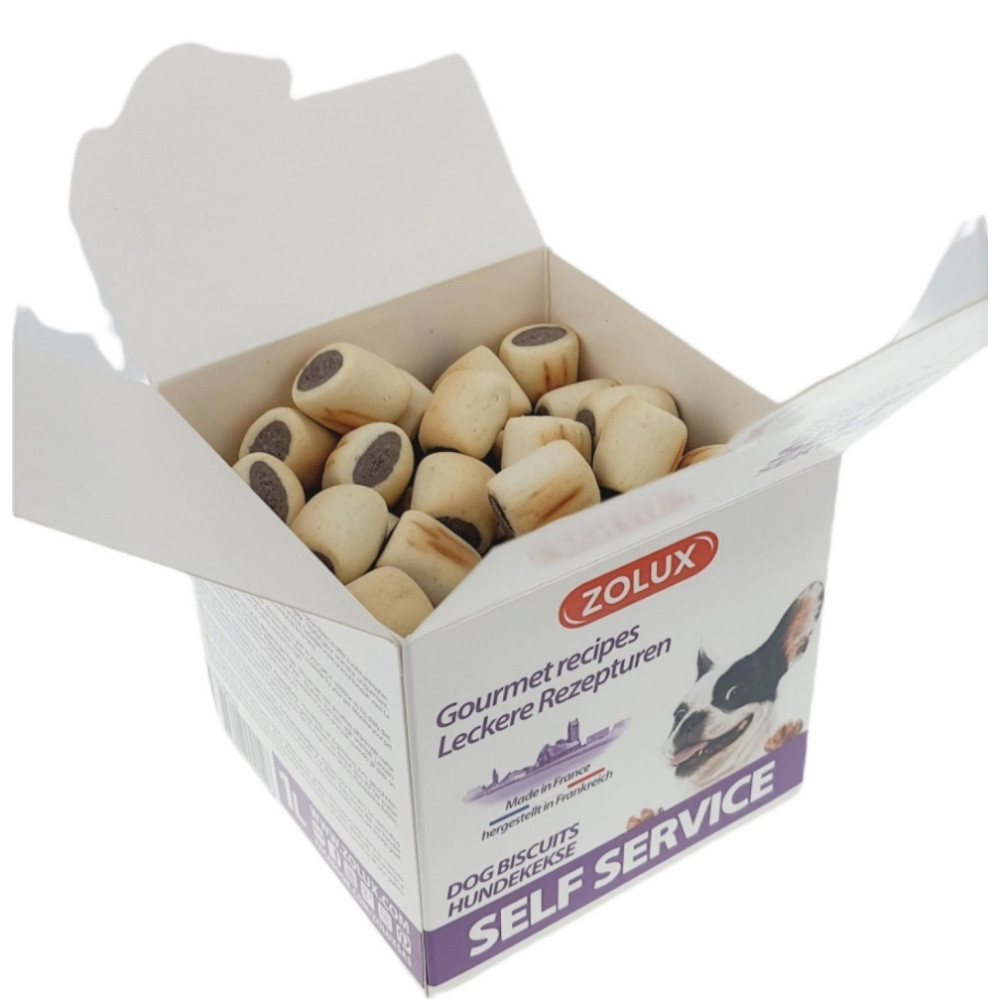 animallparadise Mini biscotti ripieni di manzo, scatola da 400 gr. per cani AP-482483-400 Crocchette per cani