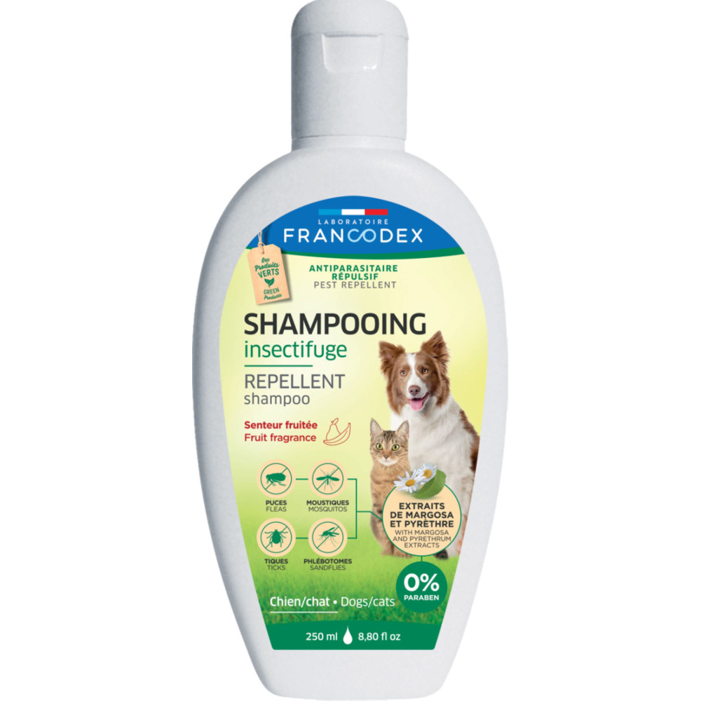 Francodex Fruchtiges Insektenschutz-Shampoo Für Hunde und Katzen 250ml FR-175225 Insektenschutz-Shampoo