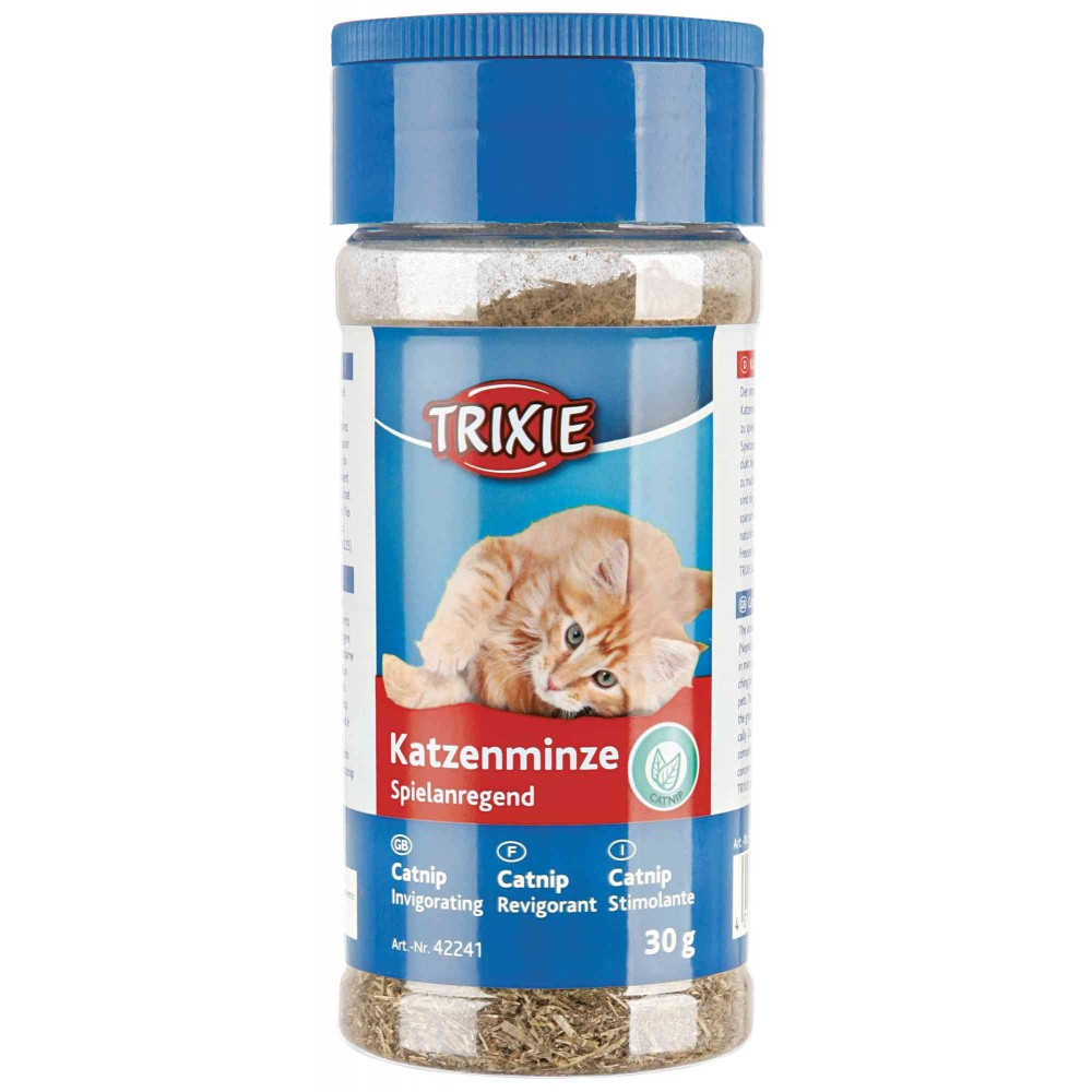 TR-42241 Trixie Menta gatuna en frasco vertedor de 30 g, recambio para juguetes de gato Hierba gatera, valeriana, matatabi