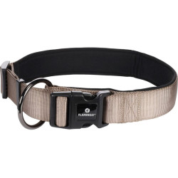 Flamingo Pet Products ABBI collar taupe M/L 50-55 cm For dogs Nylon collar