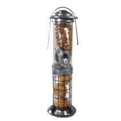 LAOS Duo alimentador de aves com teta e bolinhas de semente, altura 38 cm VA-18690 Alimentadores cheios e prontos a usar