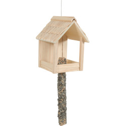 Copo Grizzli 3 em 1 alimentador de pássaros com telhado de madeira ZO-170516 Alimentadores de aves ao ar livre