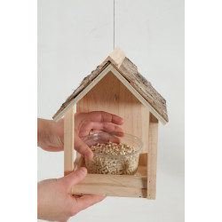 zolux Cup Castor 3 in 1 bird feeder with wooden roof Outdoor bird feeders