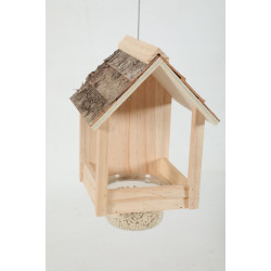 ZO-170513 zolux Comedero para pájaros Cup Castor 3 en 1 con techo de madera Comederos para aves de exterior
