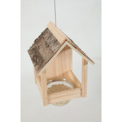zolux Mangeoire Cup Castor 3 en 1 , toit en bois, pour oiseaux Mangeoires extérieur oiseaux