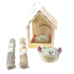 animallparadise Grizzly feeder with 2 stick XL, 2 Birdy cup of pellets for birds Food and drink