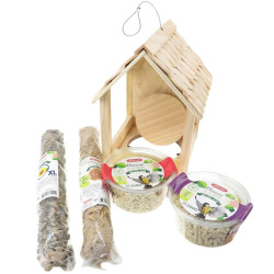 animallparadise Mangeoire Grizzli avec 2 stick XL, 2 Birdy cup de granules pour oiseaux Nourriture