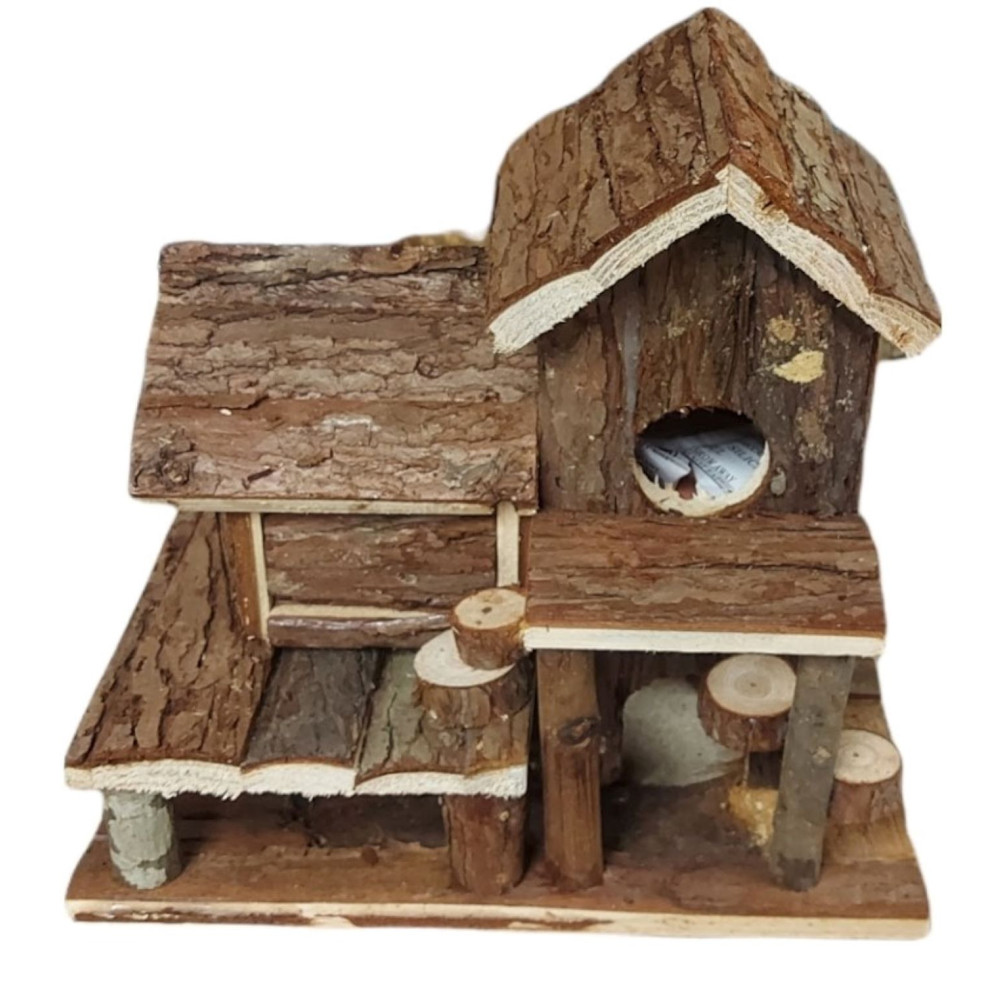 Domek z naturalnego drewna dla małych gryzoni. AP-61779 animallparadise