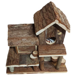 animallparadise Birte-Haus aus Naturholz für kleine Nagetiere. AP-61779 Käfig-Zubehör