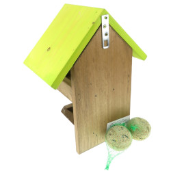 animallparadise Seed feeder and 3 fat balls for birds, size: 24 X 15 X 30 cm. support ball or grease loaf