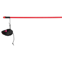 1 meter hengel met muis, willekeurige kleur, voor katten, animallparadise AP-4103 Vishengels en veren