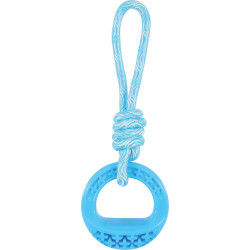 Anel redondo em TPR e corda 25 cm, azul Samba, Brinquedo para cães AP-479119BLE Brinquedos de mastigar para cães